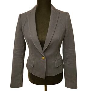 Banana Republic Womens Size 2 Heritage Cotton Linen Lined Navy Blue Blazer